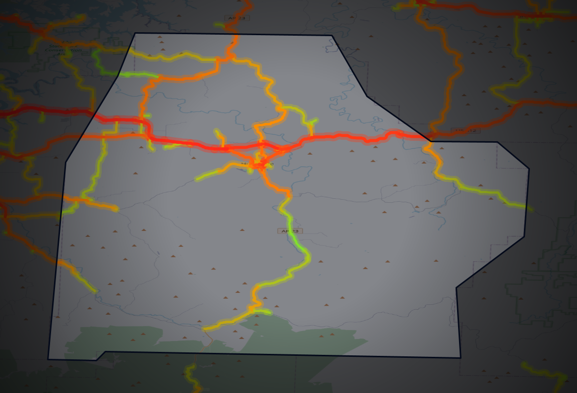Traffic map of Madison, Arkansas