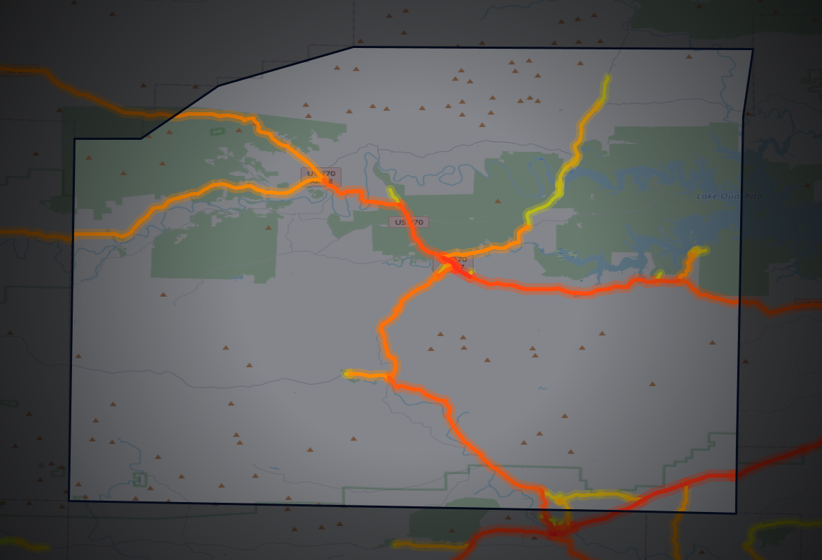 Traffic map of Montgomery, Arkansas