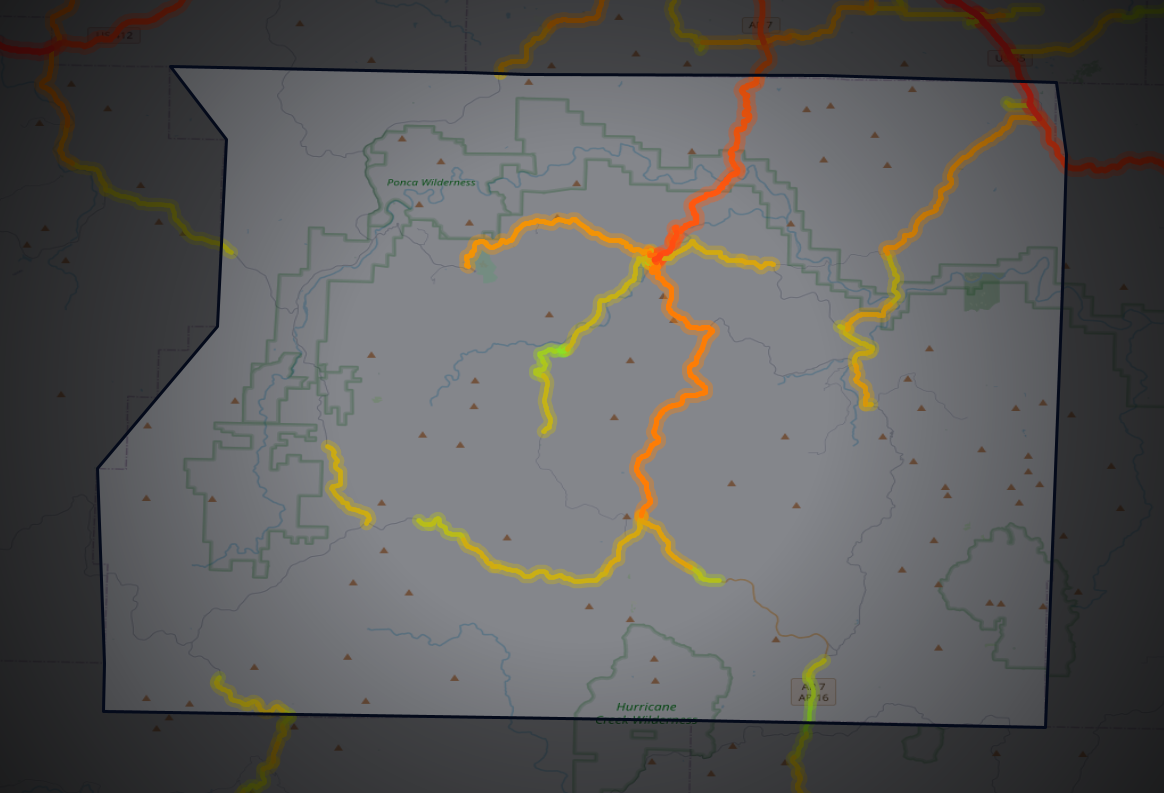 Traffic map of Newton, Arkansas
