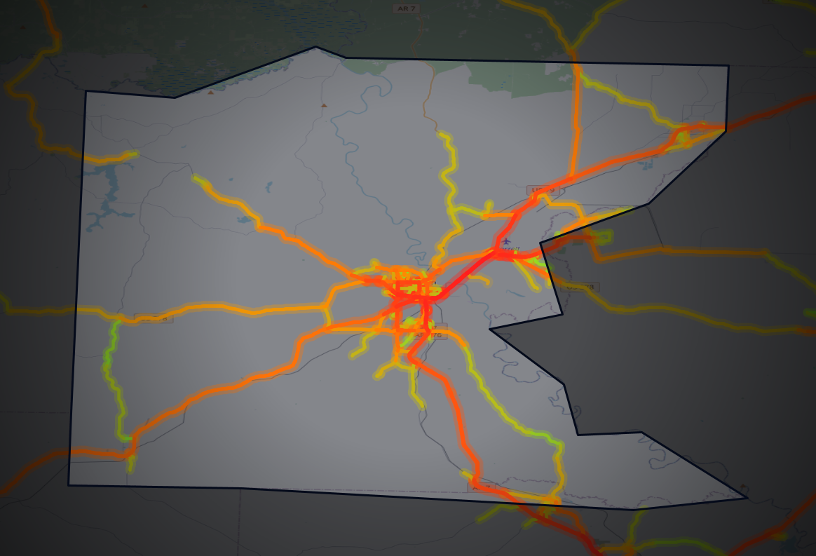 Traffic map of Ouachita, Arkansas