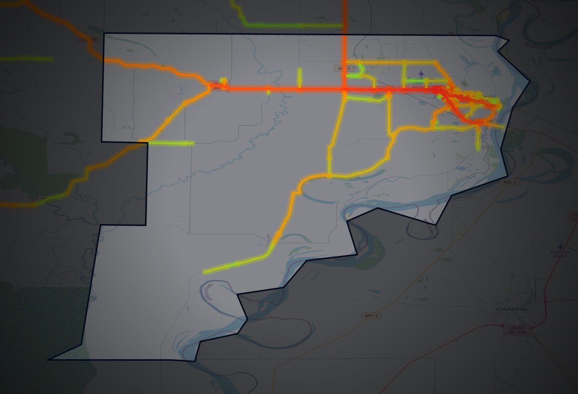 Traffic map of Phillips, Arkansas