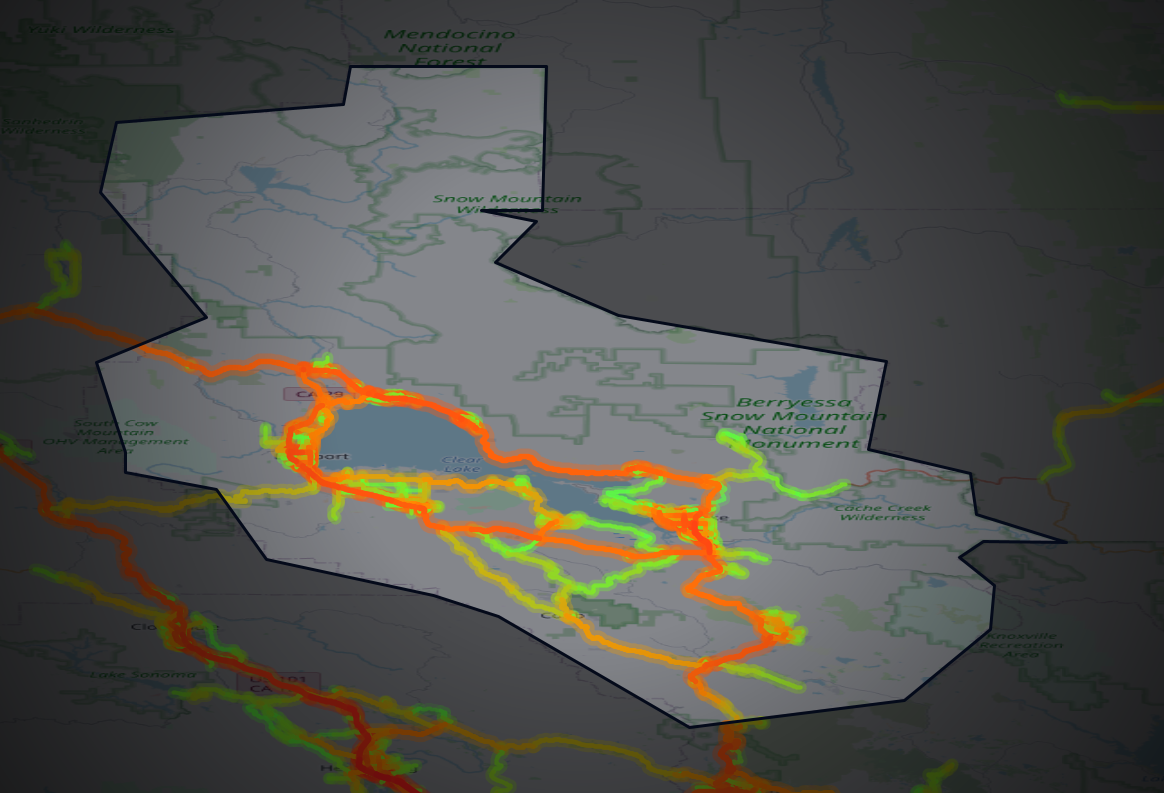 Traffic map of Lake, California