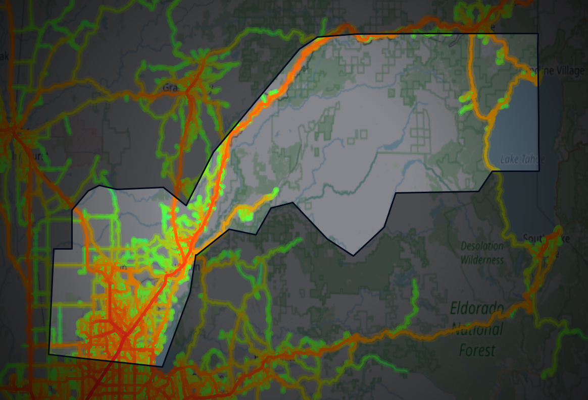 Traffic map of Placer, California