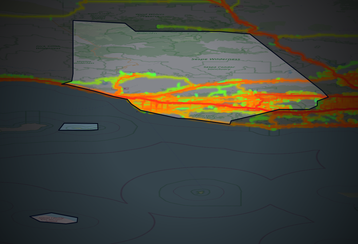 Traffic map of Ventura, California