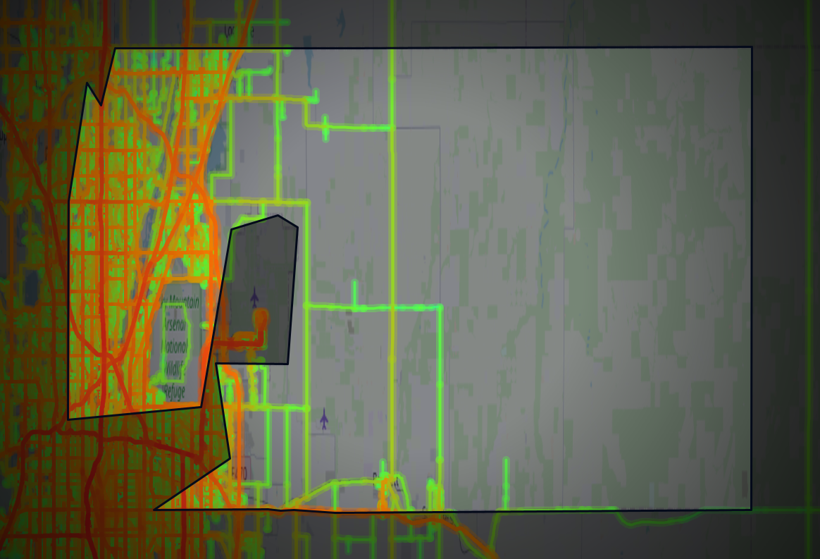Traffic map of Adams, Colorado