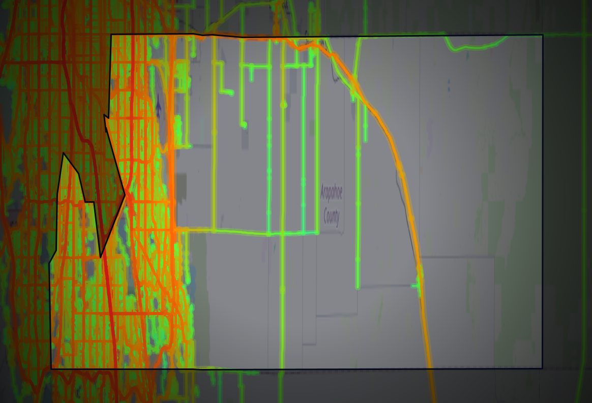 Traffic map of Arapahoe, Colorado