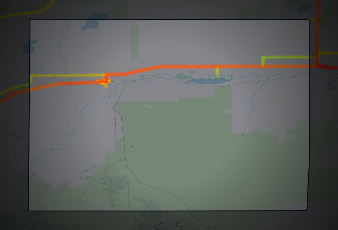 Traffic map of Bent, Colorado