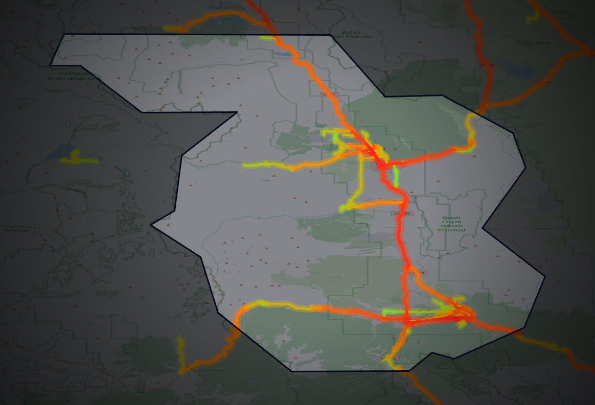 Traffic map of Chaffee, Colorado