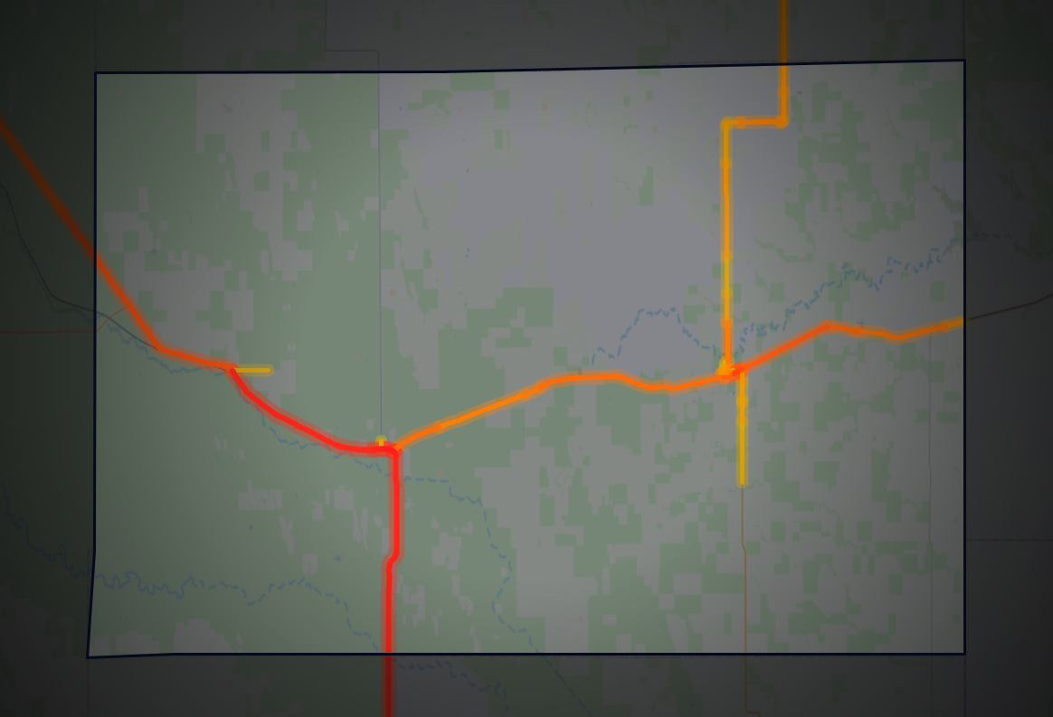 Traffic map of Cheyenne, Colorado