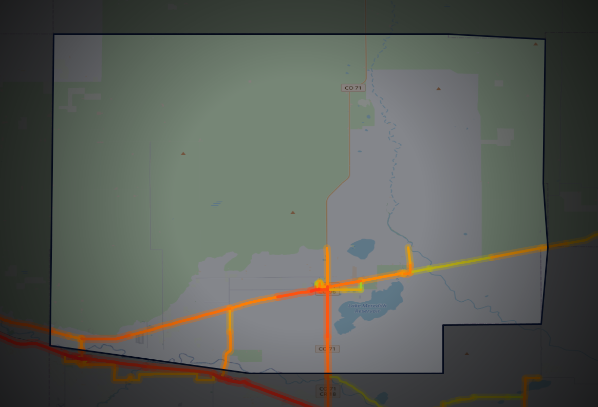 Traffic map of Crowley, Colorado