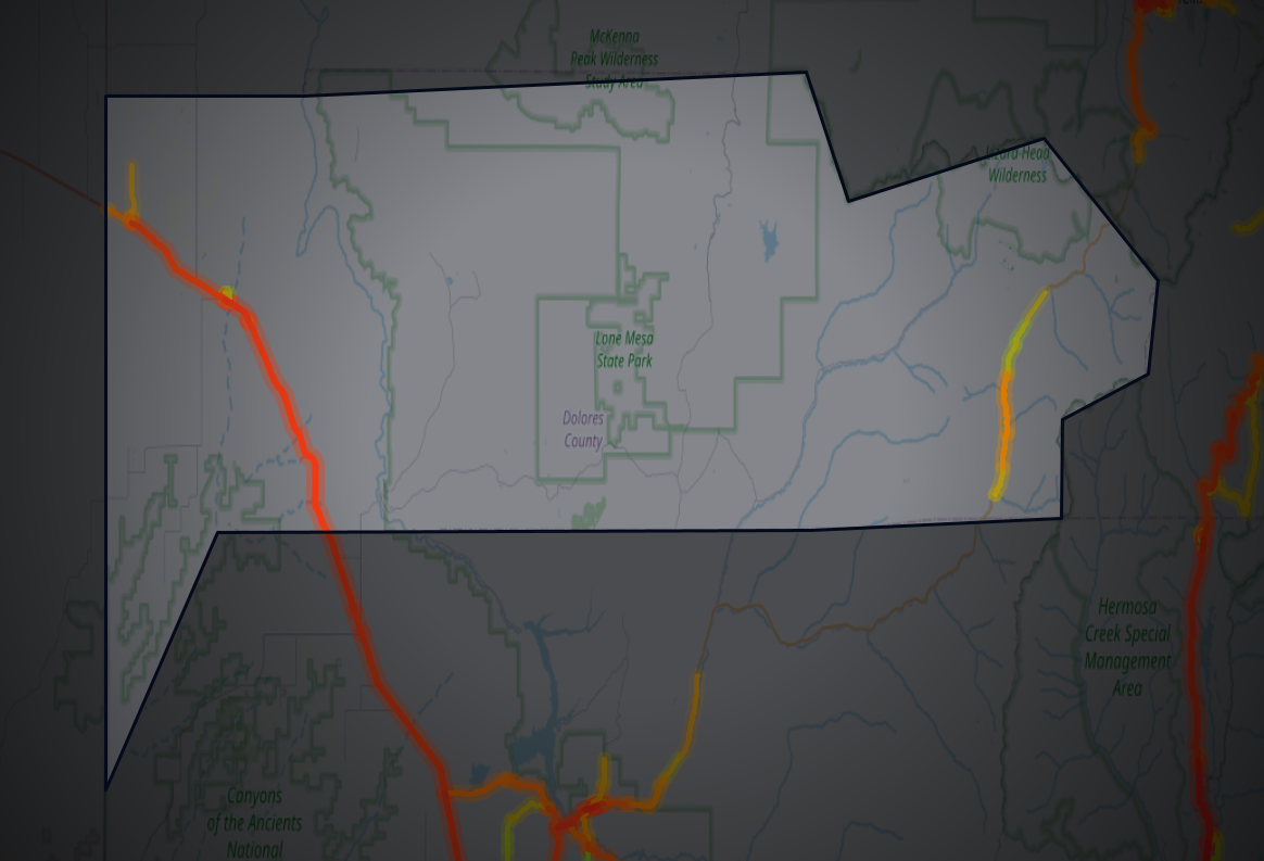 Traffic map of Dolores, Colorado