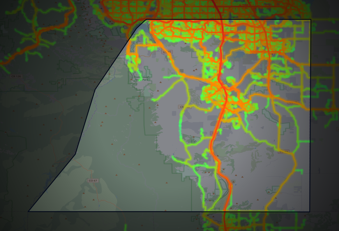 Traffic map of Douglas, Colorado
