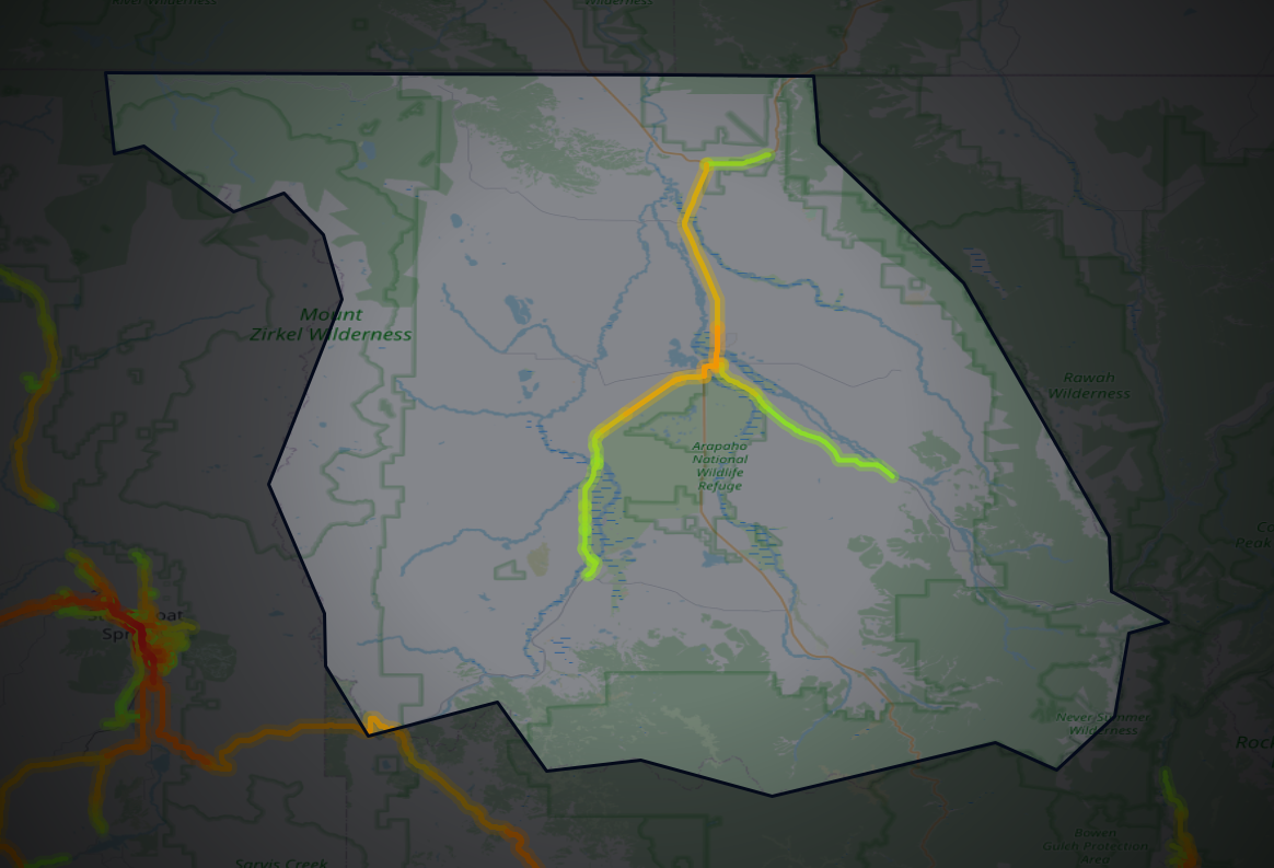 Traffic map of Jackson, Colorado