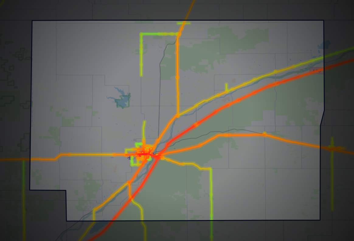 Traffic map of Logan, Colorado
