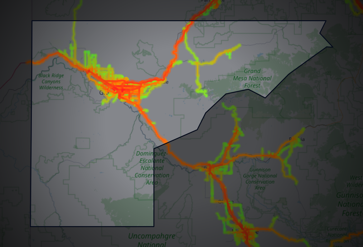 Traffic map of Mesa, Colorado