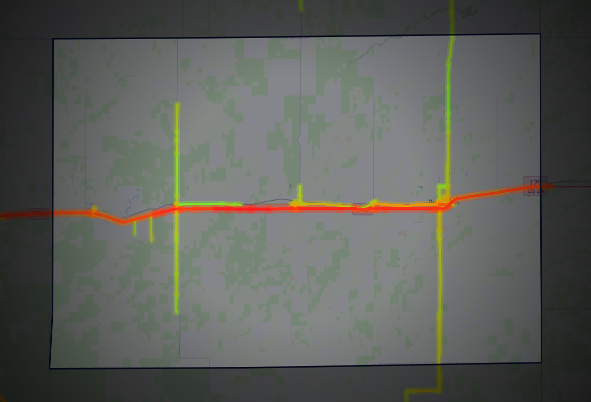 Traffic map of Kit Carson, Colorado