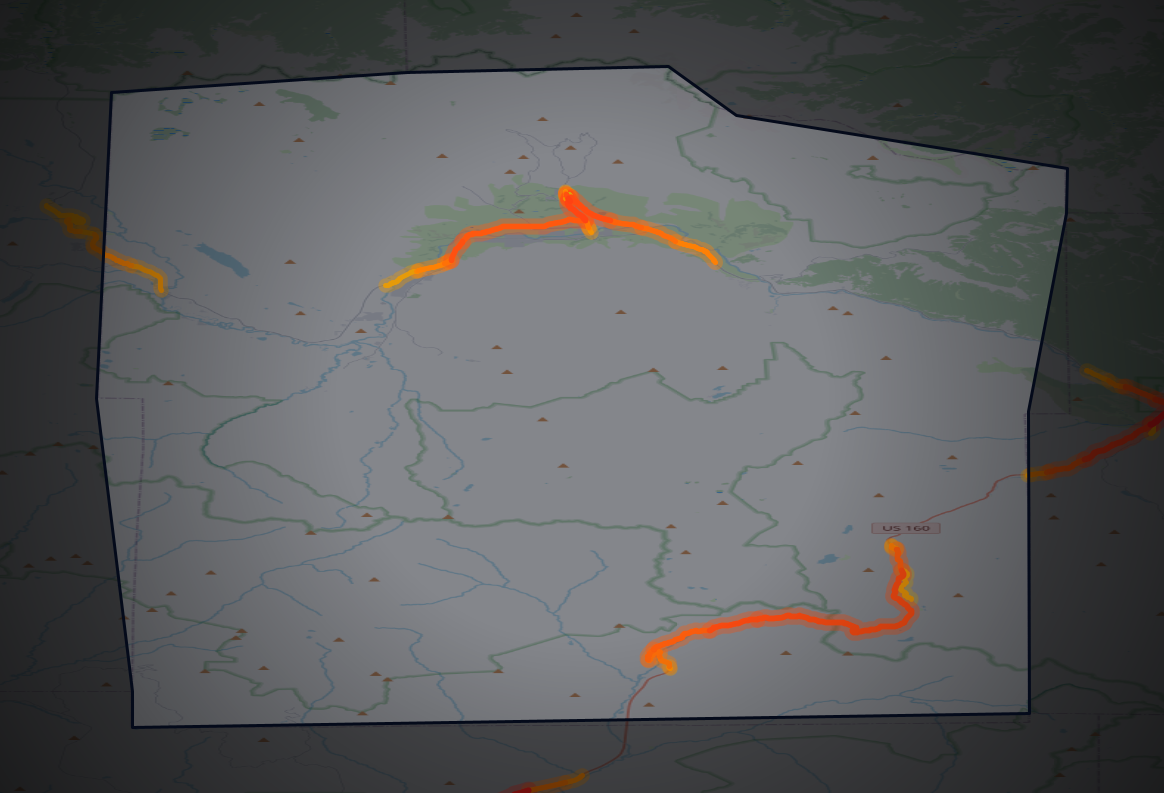 Traffic map of Mineral, Colorado