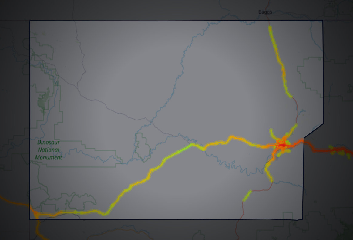 Traffic map of Moffat, Colorado