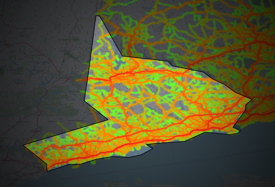 Traffic map of Fairfield, Connecticut
