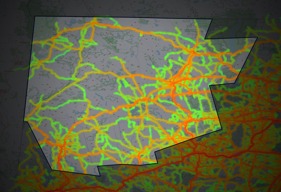 Traffic map of Litchfield, Connecticut