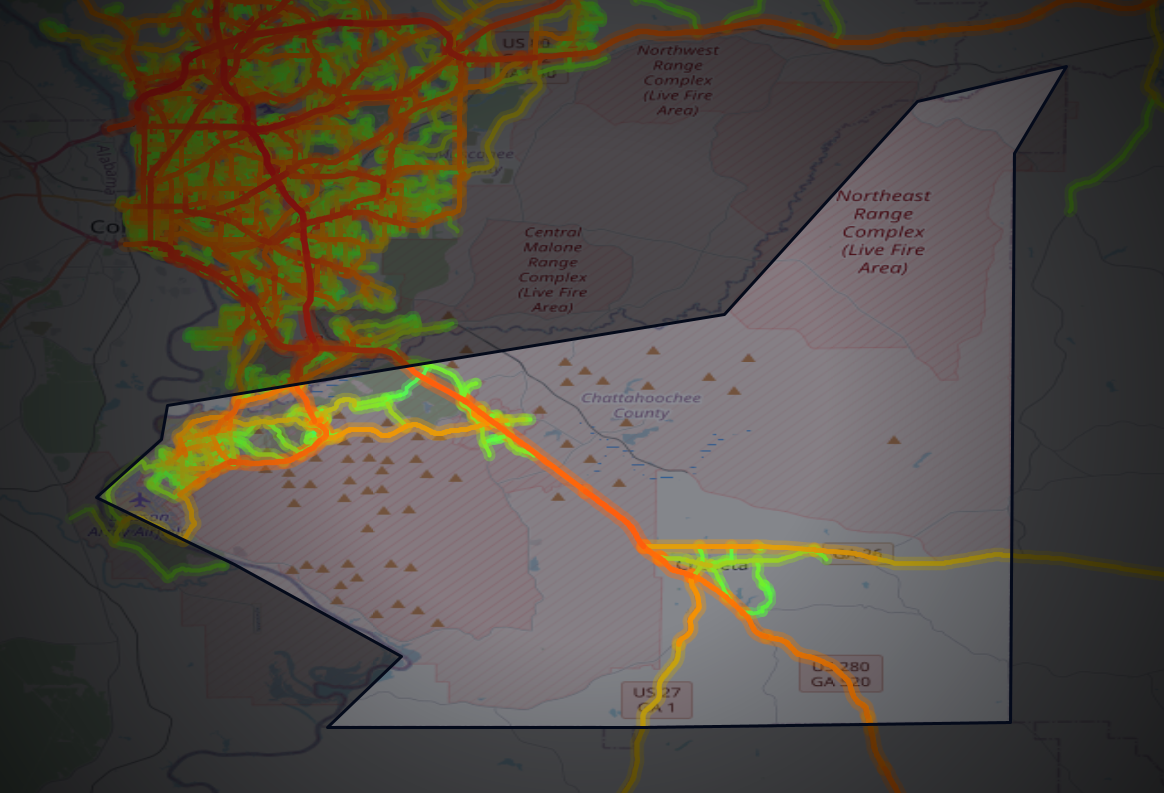 Traffic map of Chattahoochee, Georgia