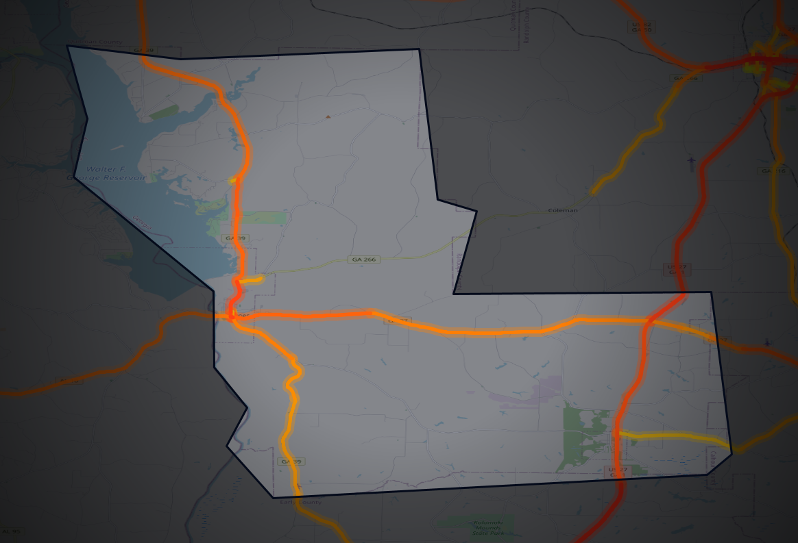 Traffic map of Clay, Georgia