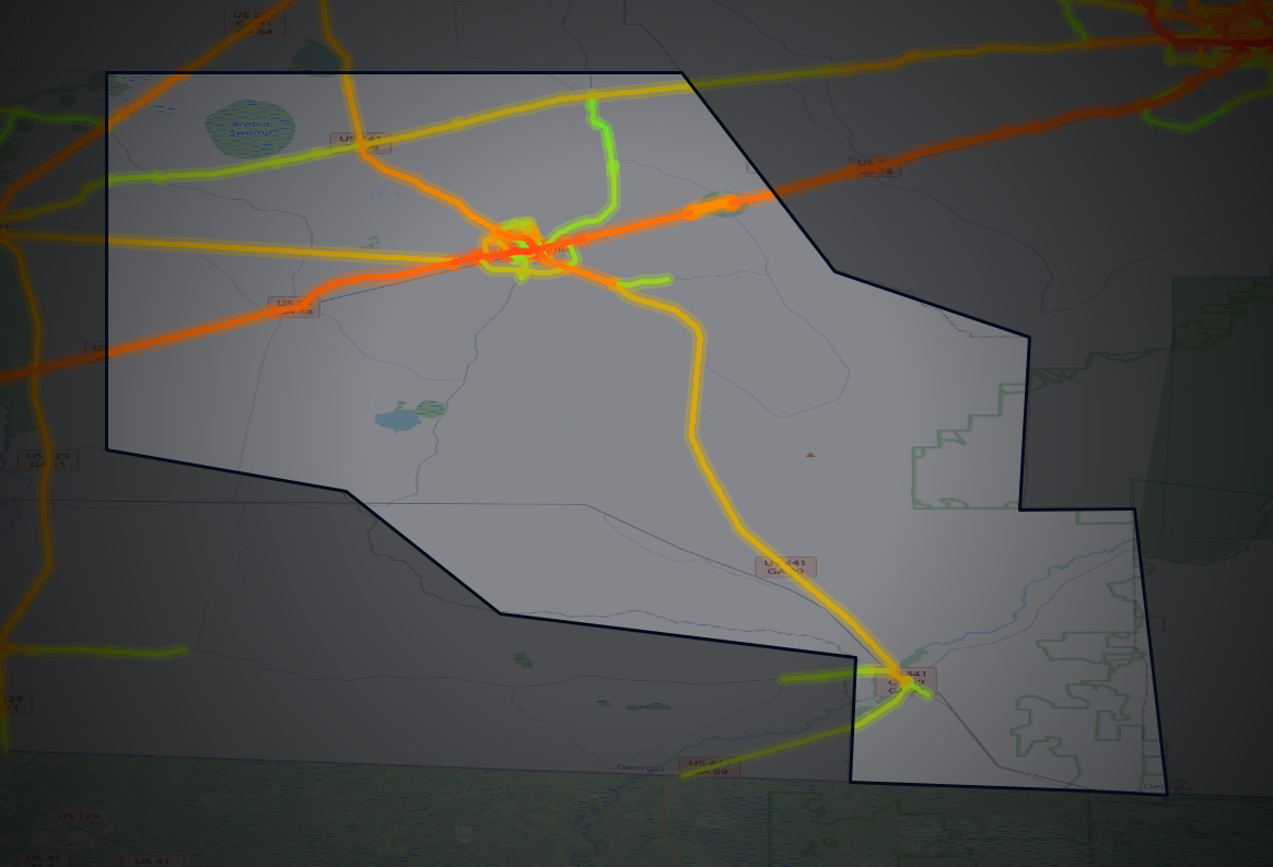 Traffic map of Clinch, Georgia
