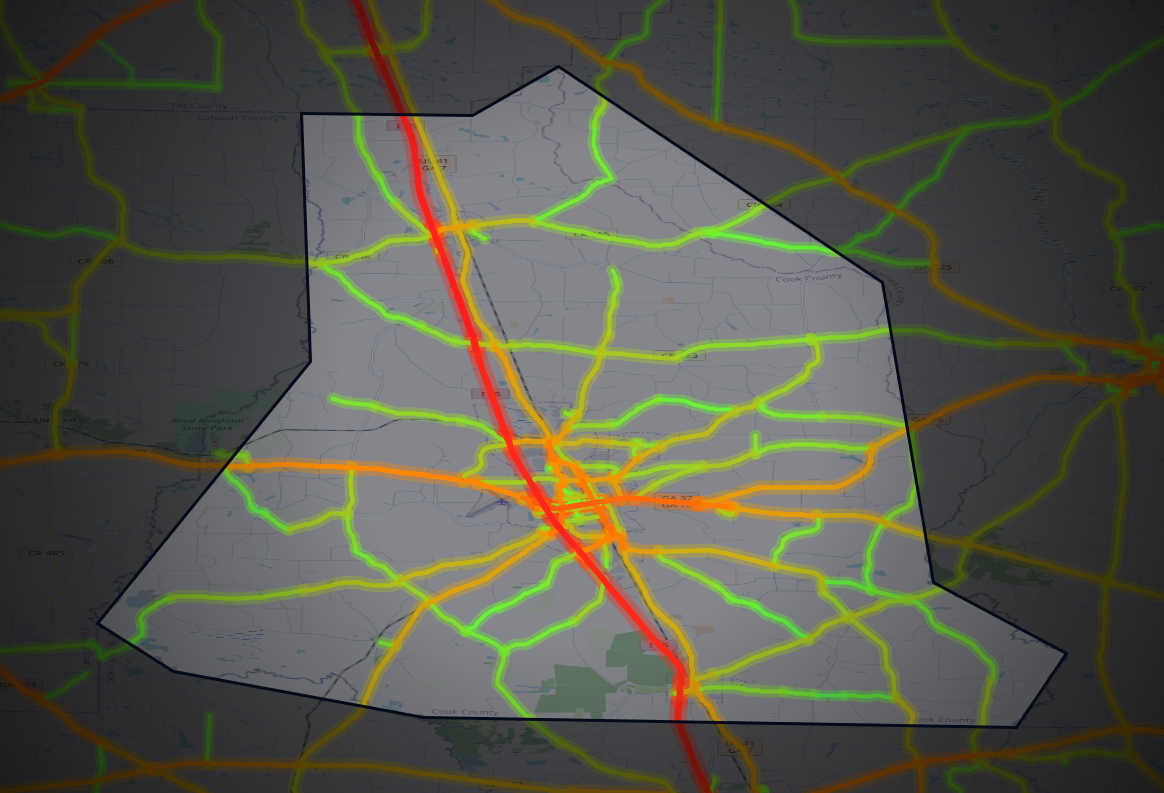 Traffic map of Cook, Georgia