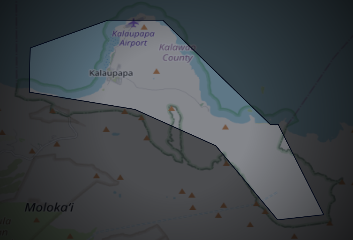 Traffic map of Kalawao, Hawaii