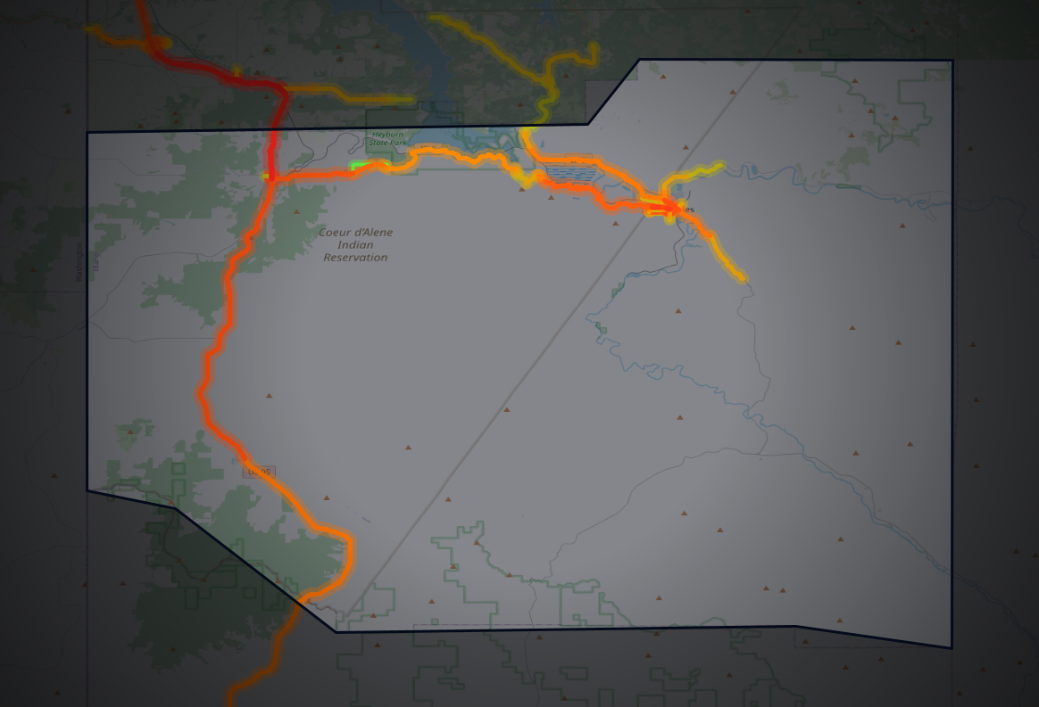Traffic map of Benewah, Idaho