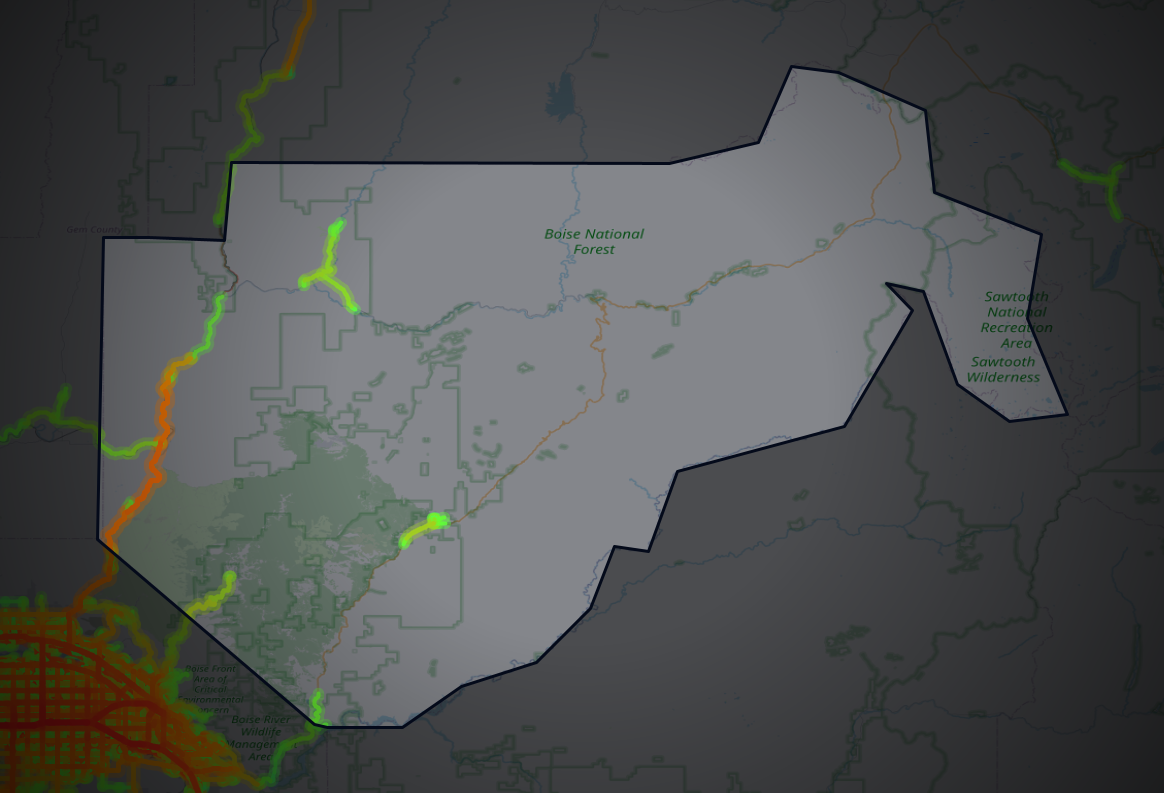 Traffic map of Boise, Idaho