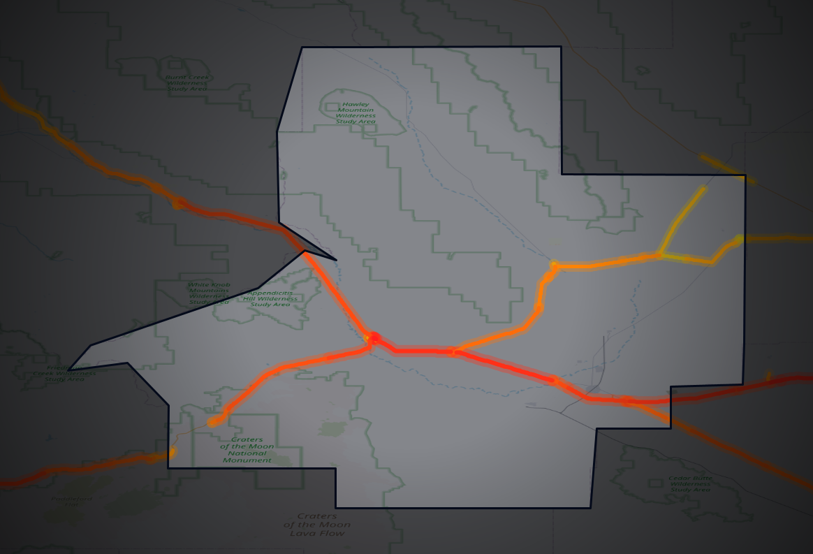 Traffic map of Butte, Idaho