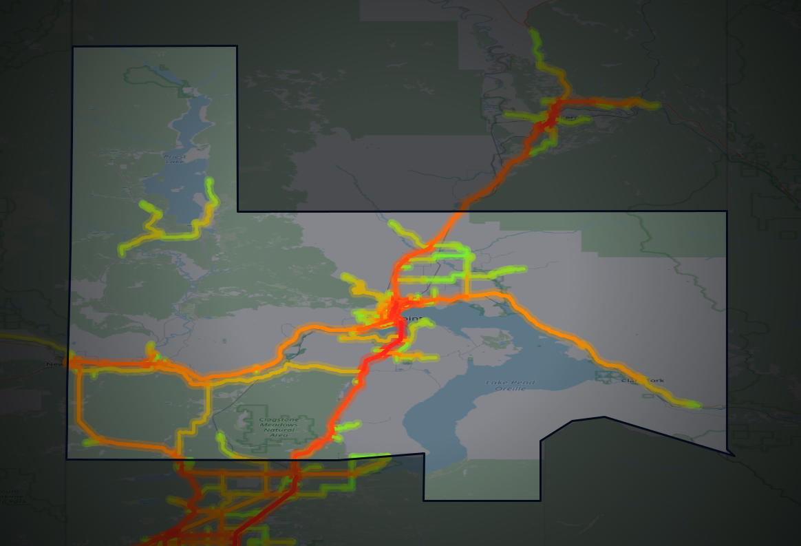 Traffic map of Bonner, Idaho