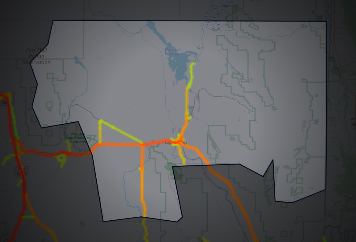 Traffic map of Caribou, Idaho