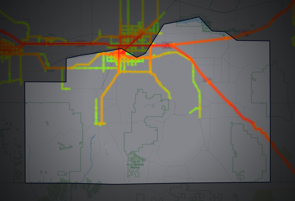 Traffic map of Cassia, Idaho