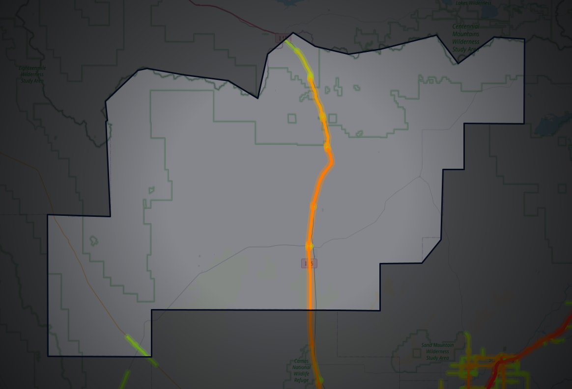 Traffic map of Clark, Idaho