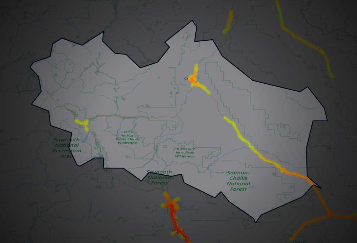 Traffic map of Custer, Idaho