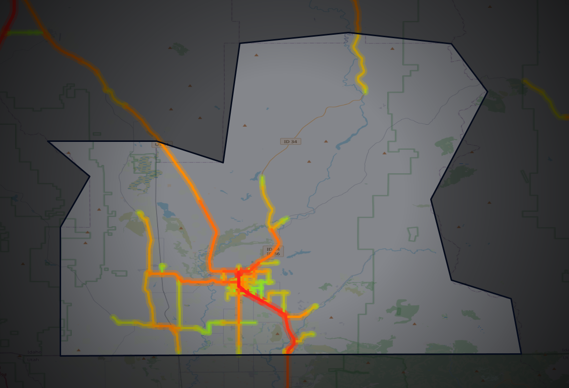 Traffic map of Franklin, Idaho
