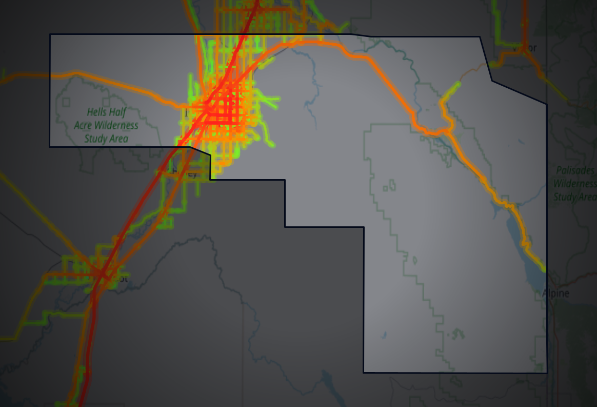 Traffic map of Bonneville, Idaho