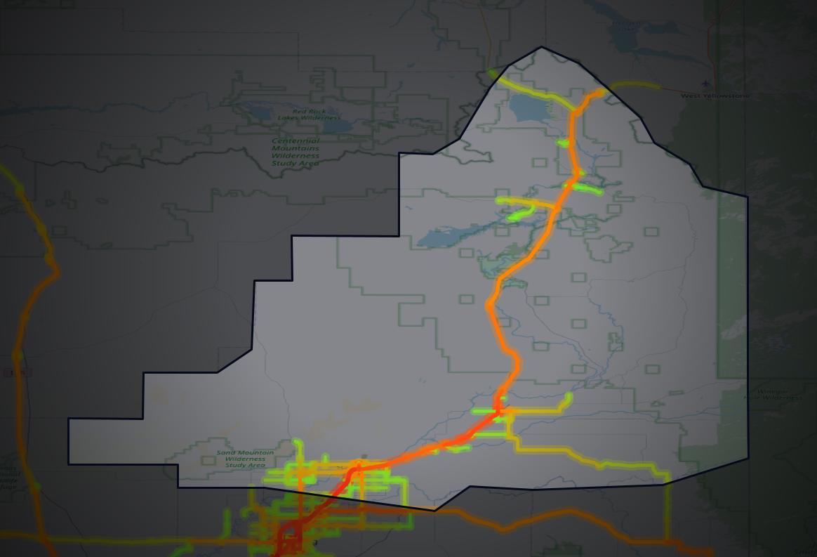 Traffic map of Fremont, Idaho