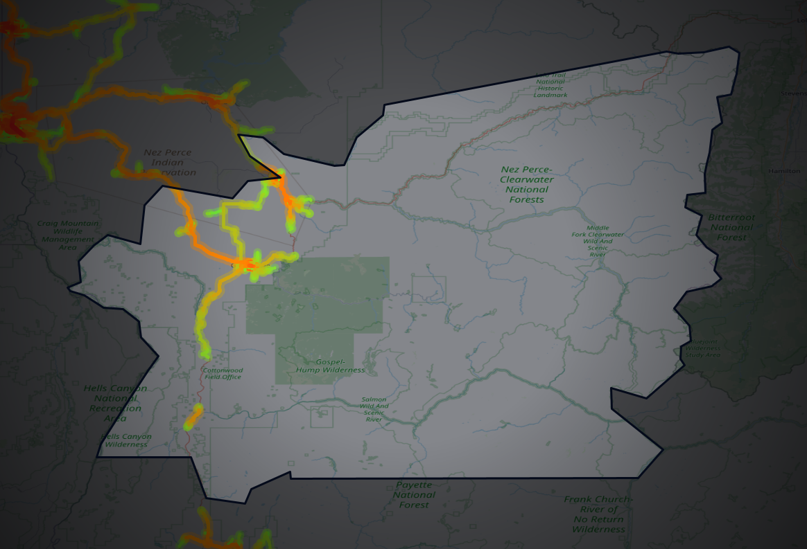 Traffic map of Idaho, Idaho