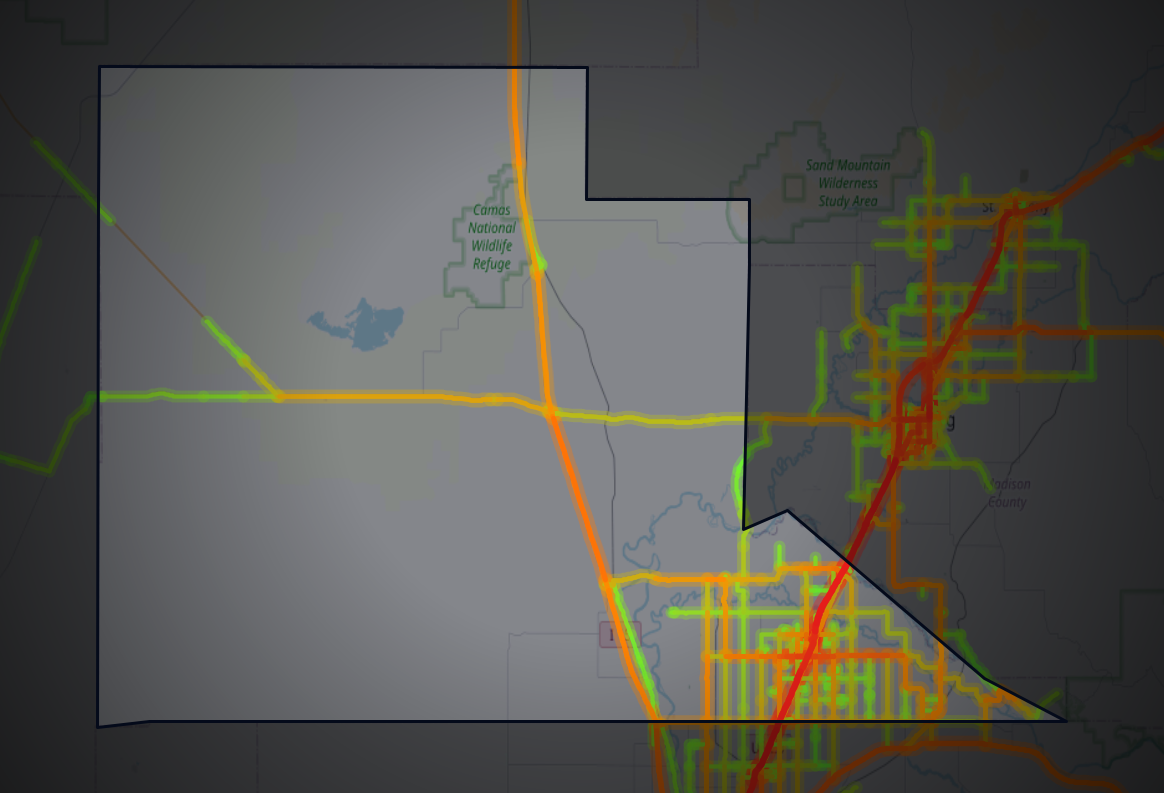 Traffic map of Jefferson, Idaho