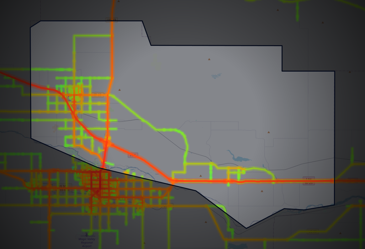 Traffic map of Jerome, Idaho