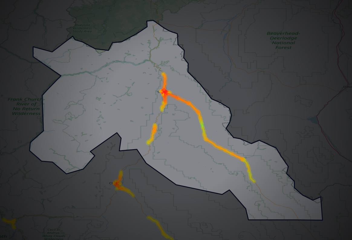 Traffic map of Lemhi, Idaho