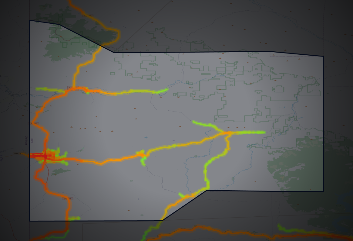 Traffic map of Latah, Idaho
