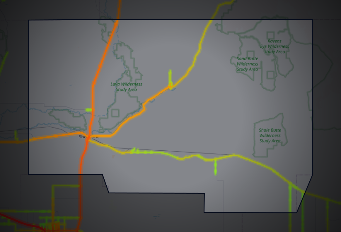 Traffic map of Lincoln, Idaho