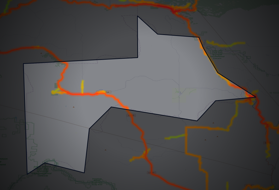 Traffic map of Lewis, Idaho