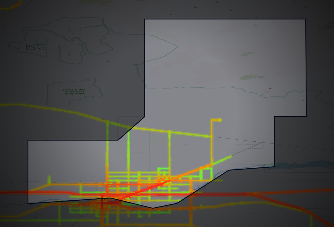 Traffic map of Minidoka, Idaho