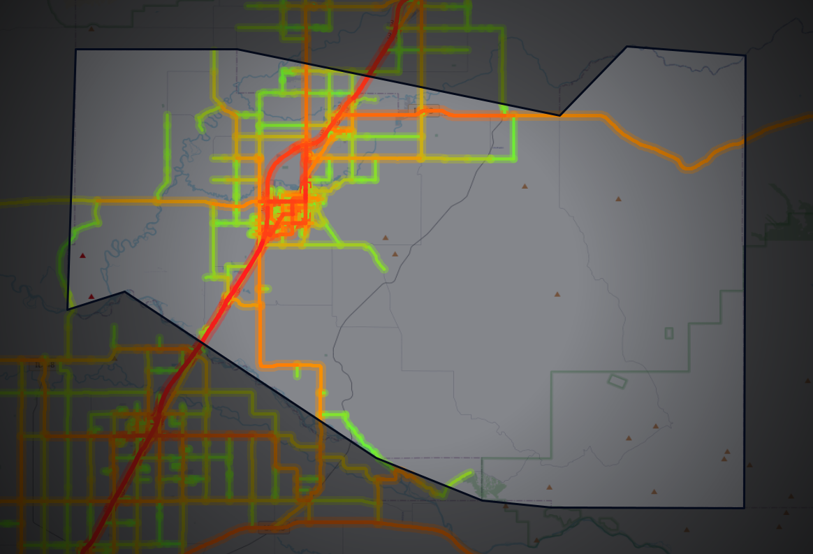 Traffic map of Madison, Idaho