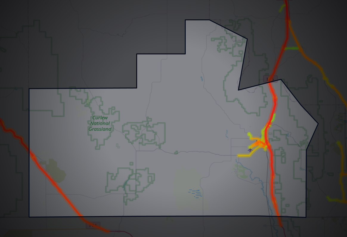 Traffic map of Oneida, Idaho